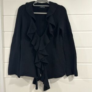 Magaschoni 100% Cashmere Ruffled cardigan